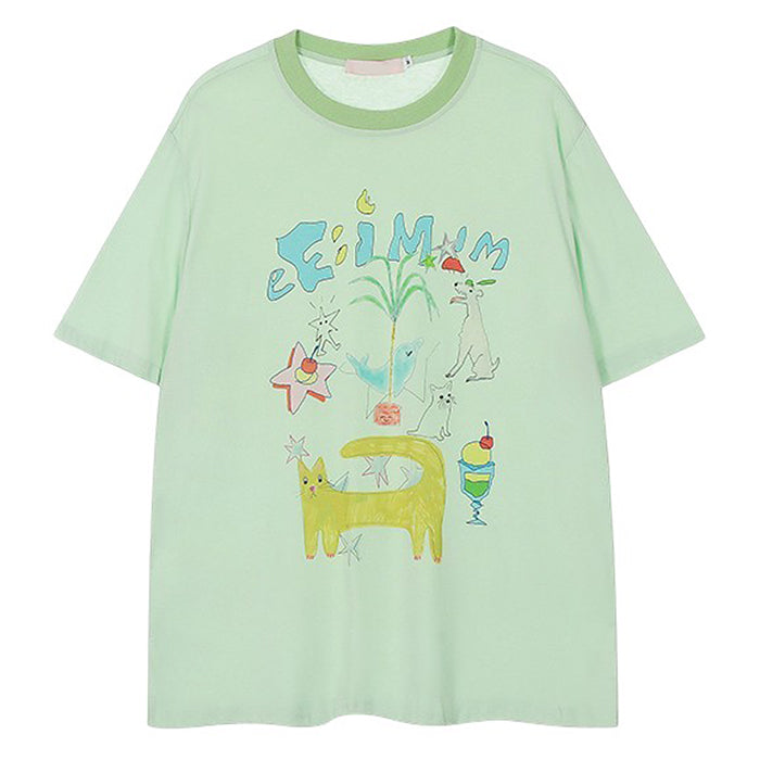 whimsical doodle graphic tee boogzel clothing