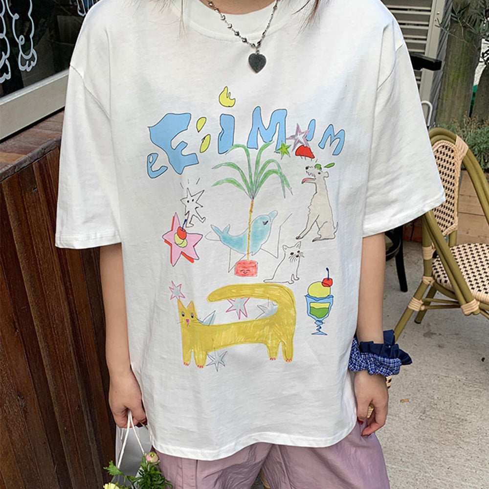 whimsical doodle graphic tee boogzel clothing