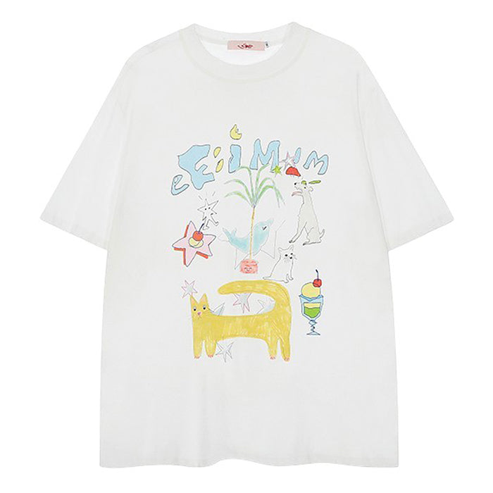 whimsical doodle graphic tee boogzel clothing