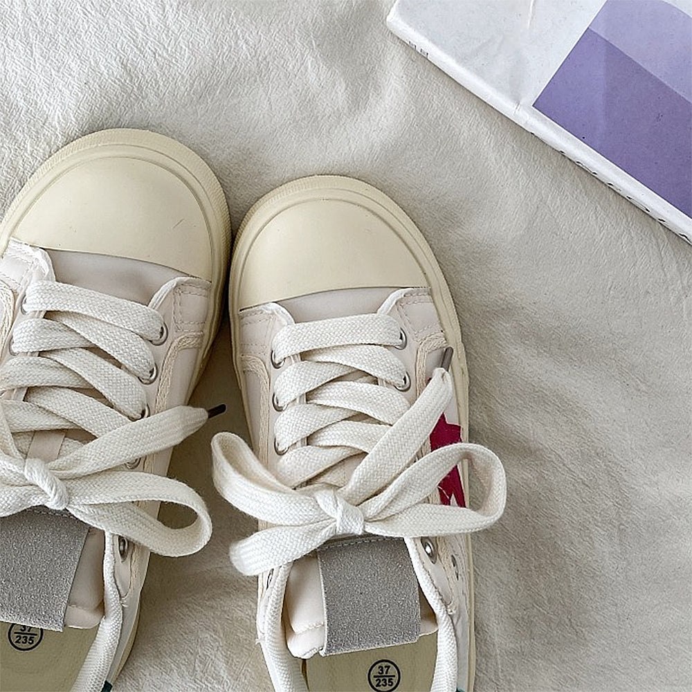 white and red star sneakers boogzel clothing