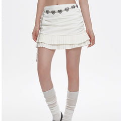 white double layer mini skirt boogzel clothing