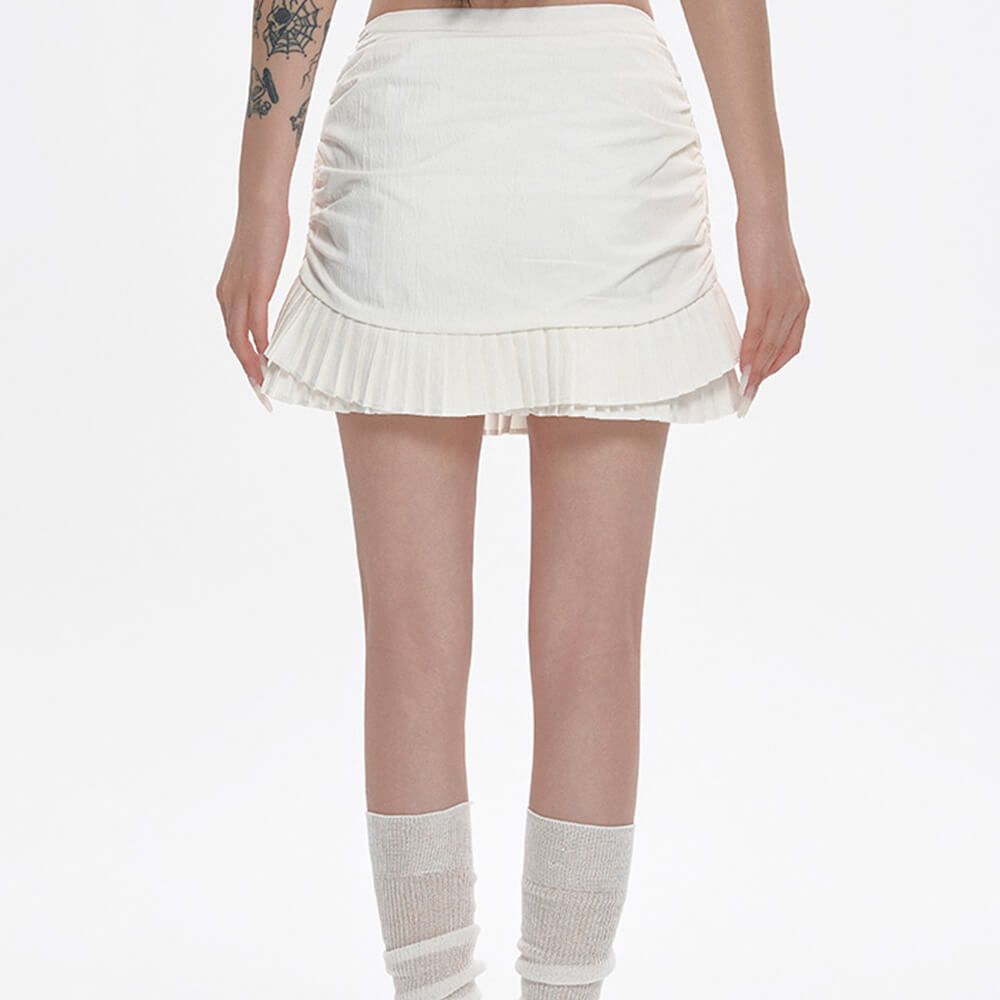 white double layer mini skirt boogzel clothing