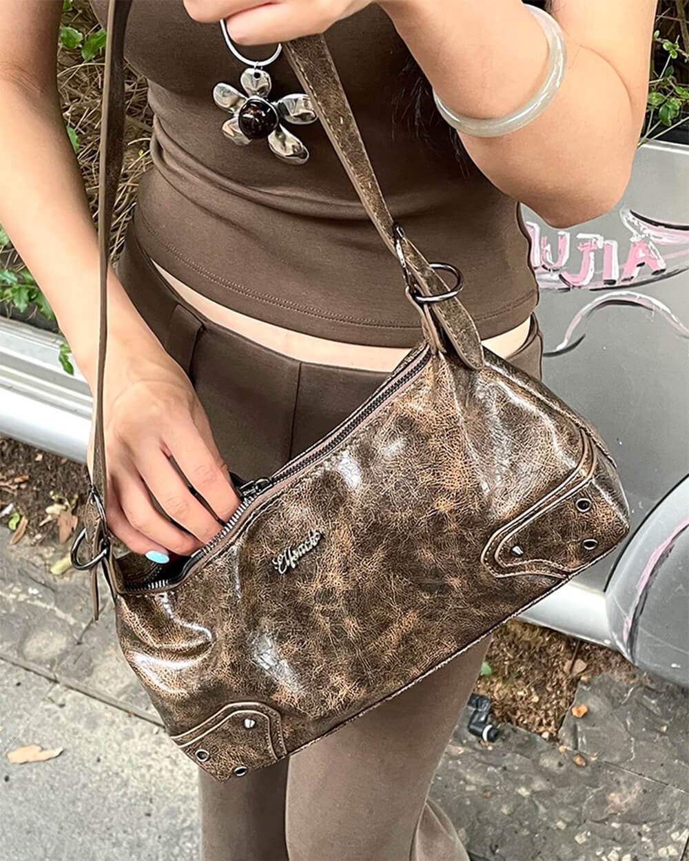 wild aura y2k baguette bag boogzel clothing