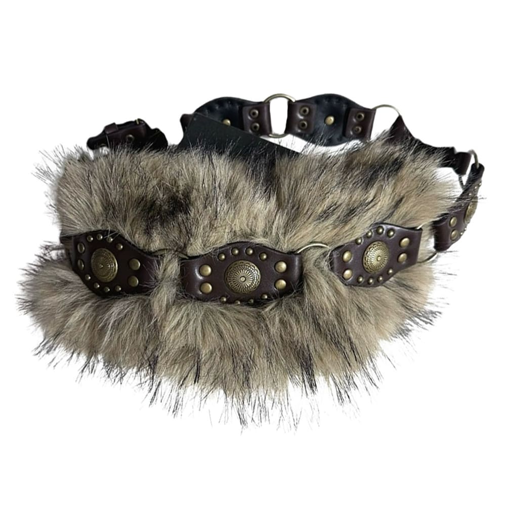 wild aura y2k fur belt boogzel clothing