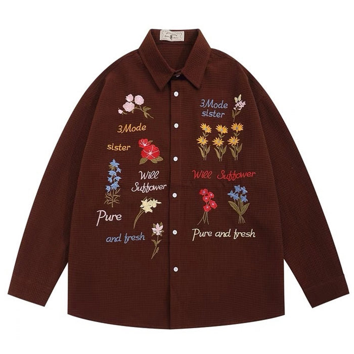 wildflowers embroidery shirt boogzel clothing