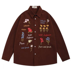 wildflowers embroidery shirt boogzel clothing