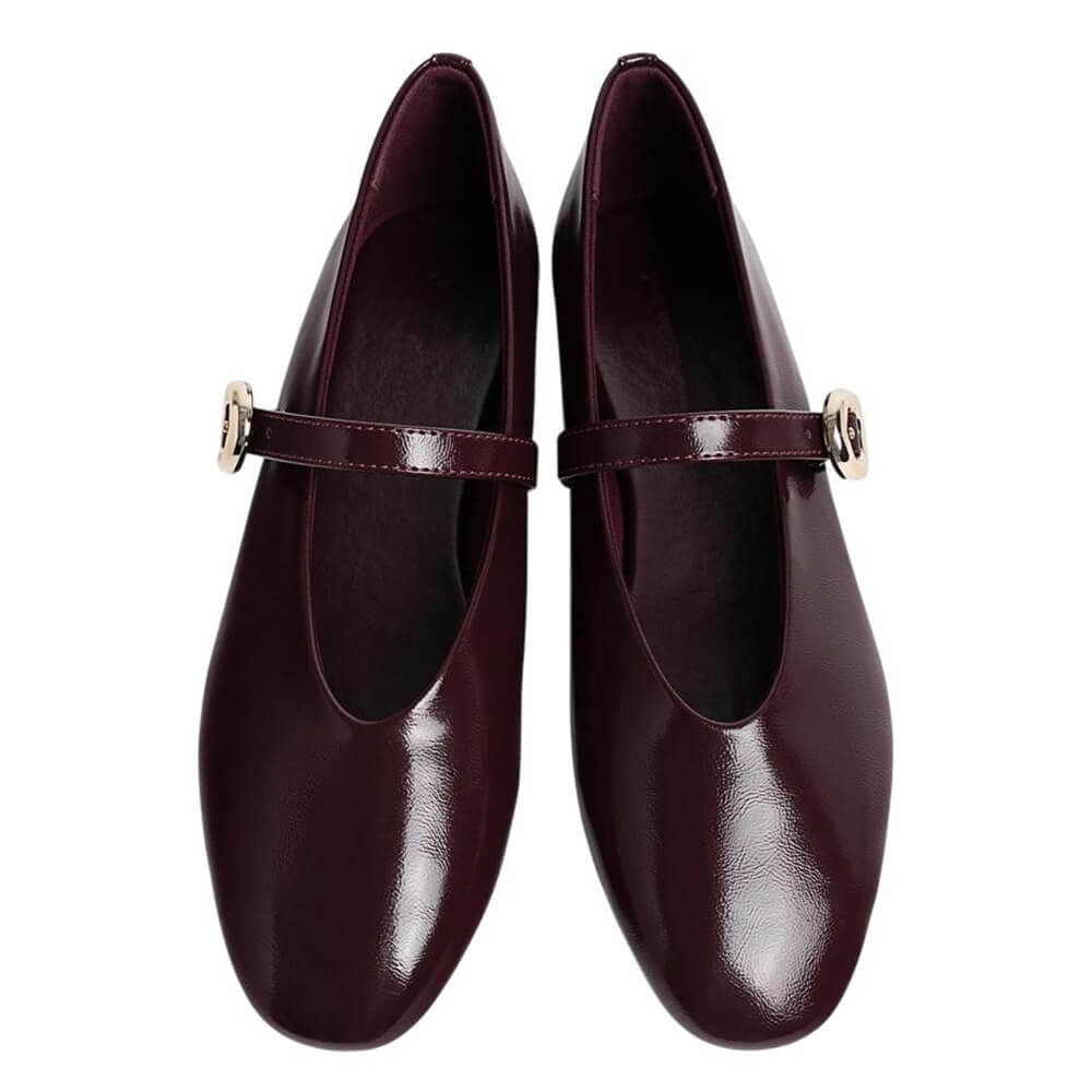 wine red strap ballet flats boogzel clothing