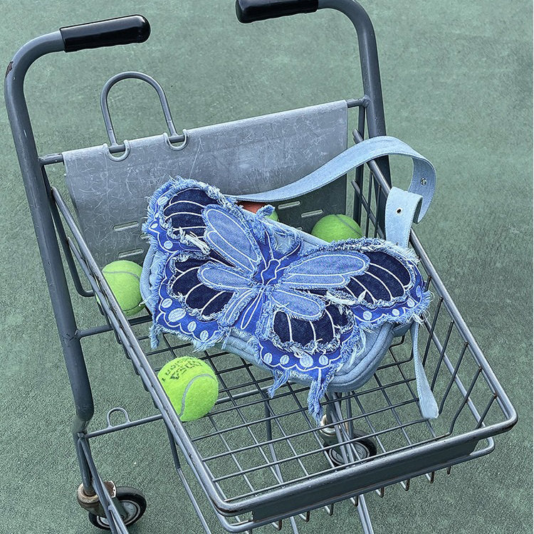 Y2K Aesthetic Butterfly Denim Handbag - Boogzel Clothing