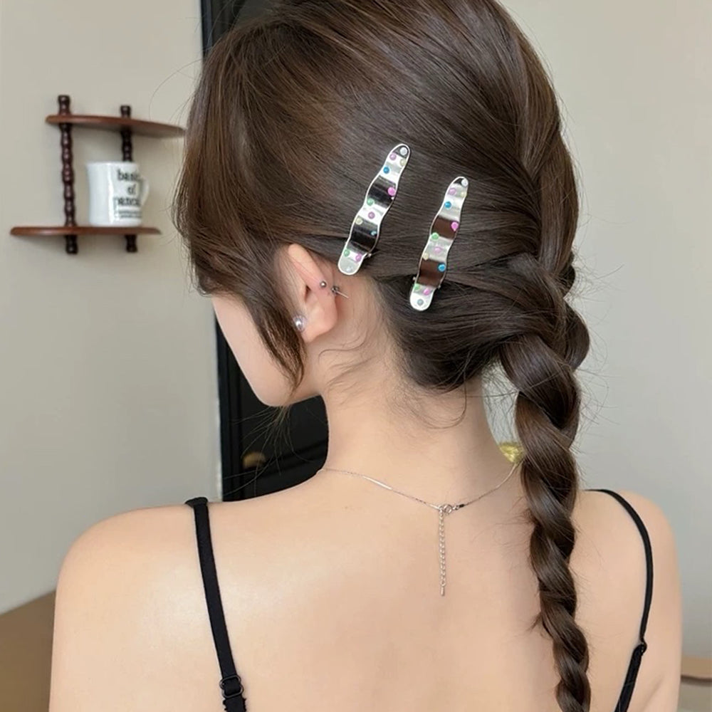 y2k aesthetic silver hair clips boogzel clothing