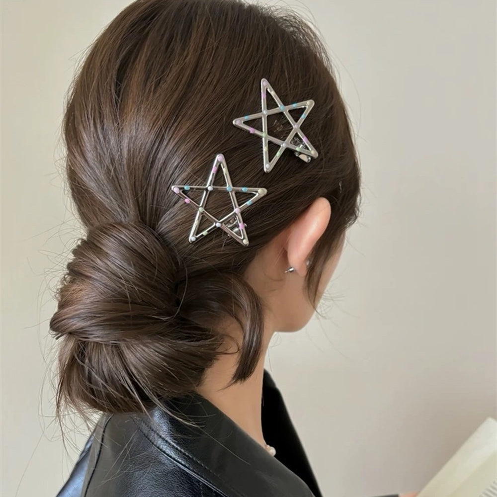 y2k aesthetic silver hair clips boogzel clothing