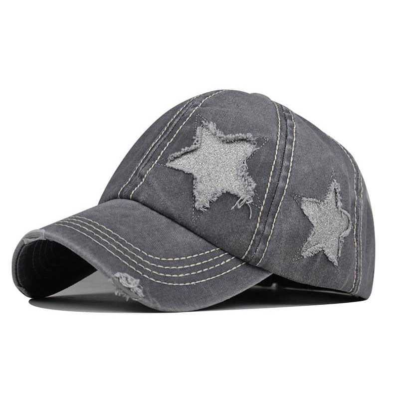 Y2K Glitter Star Denim Baseball Cap boogzel 