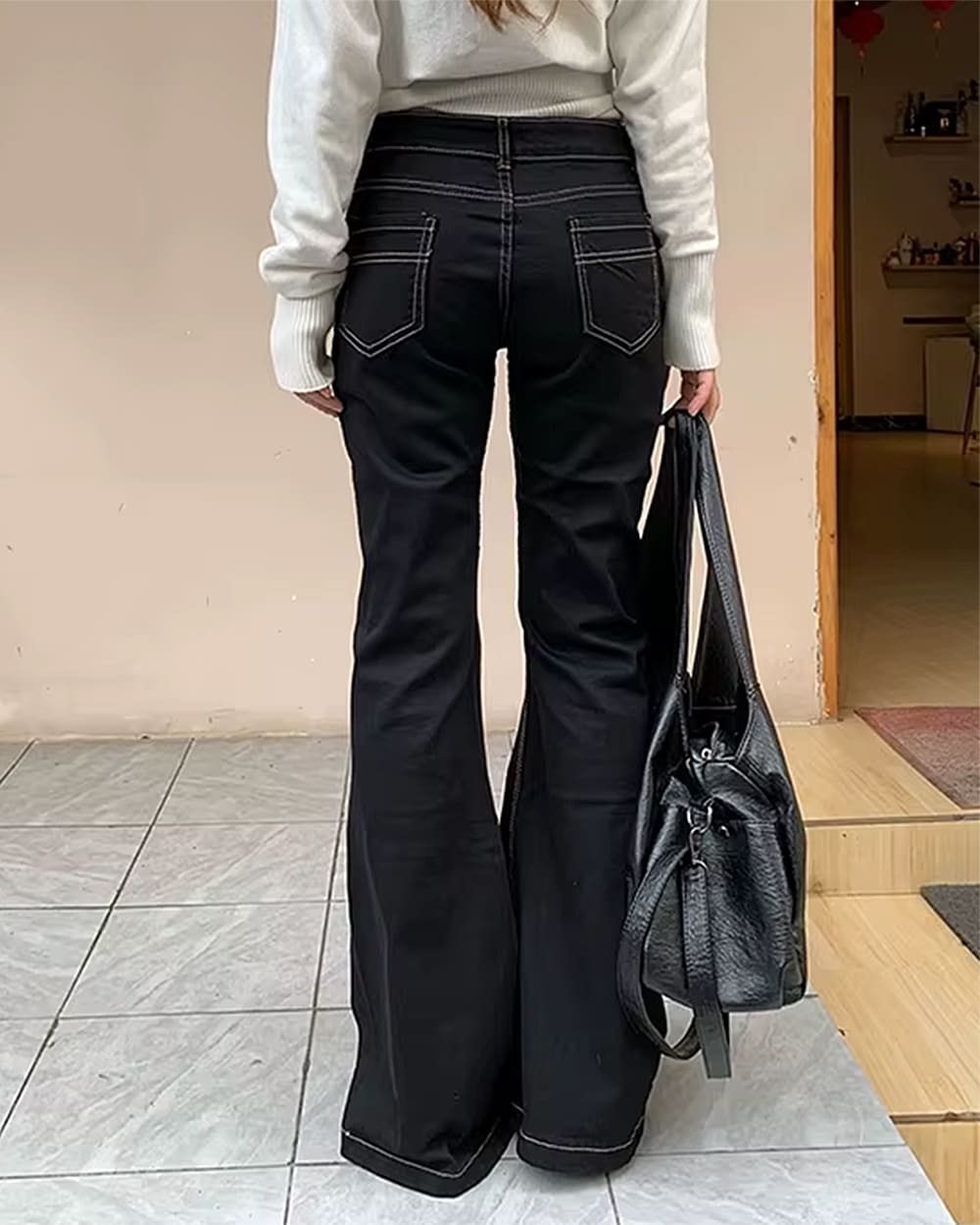 y2k black flared jeans boogzel clothing