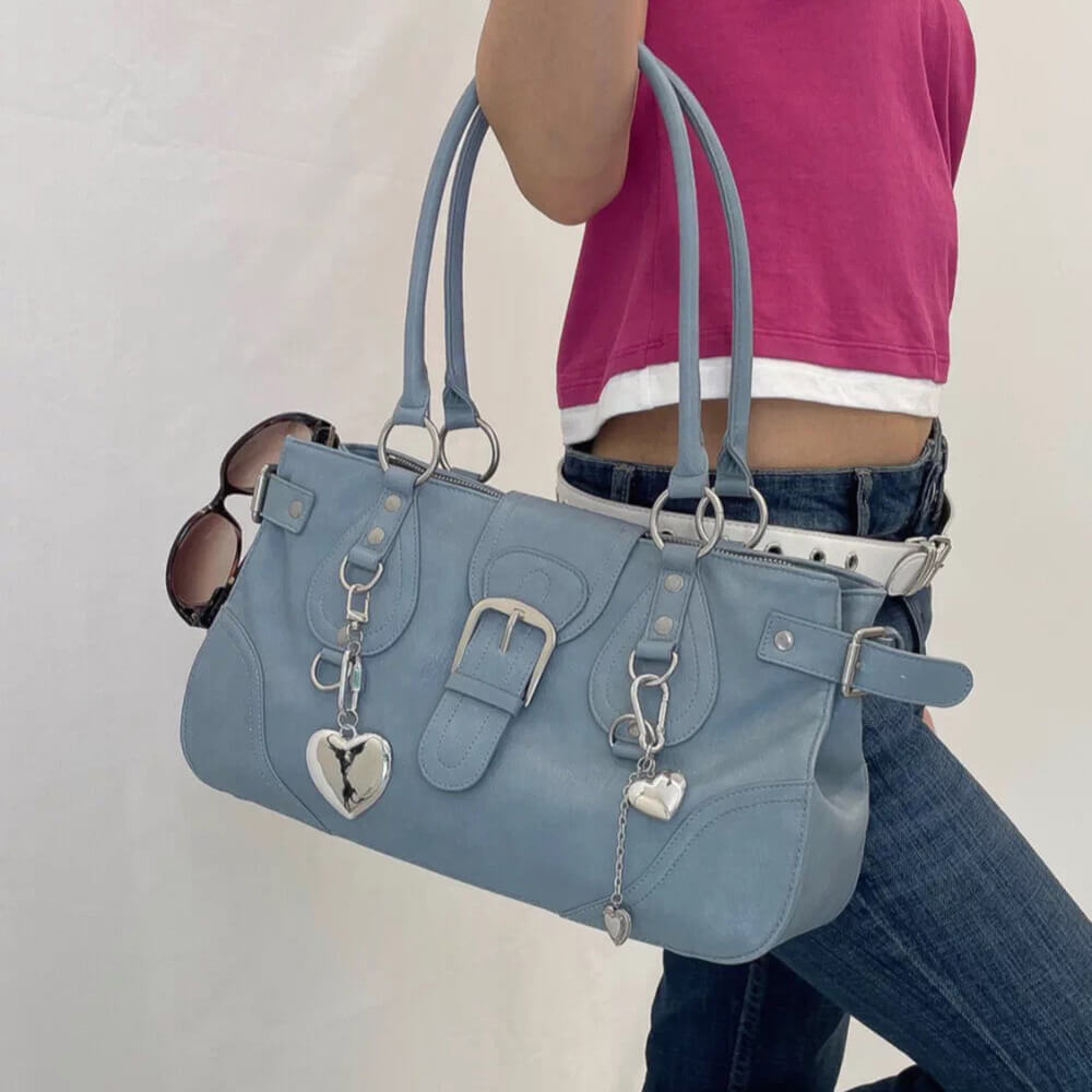 y2k buckle shoulder bag aesthetic handbag boogzel clothing