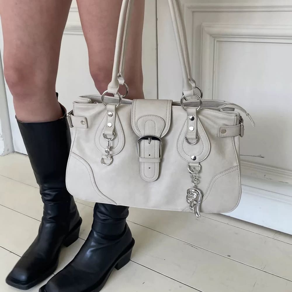 y2k buckle shoulder bag aesthetic handbag boogzel clothing
