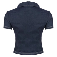 y2k denim cropped shirt boogzel clothing