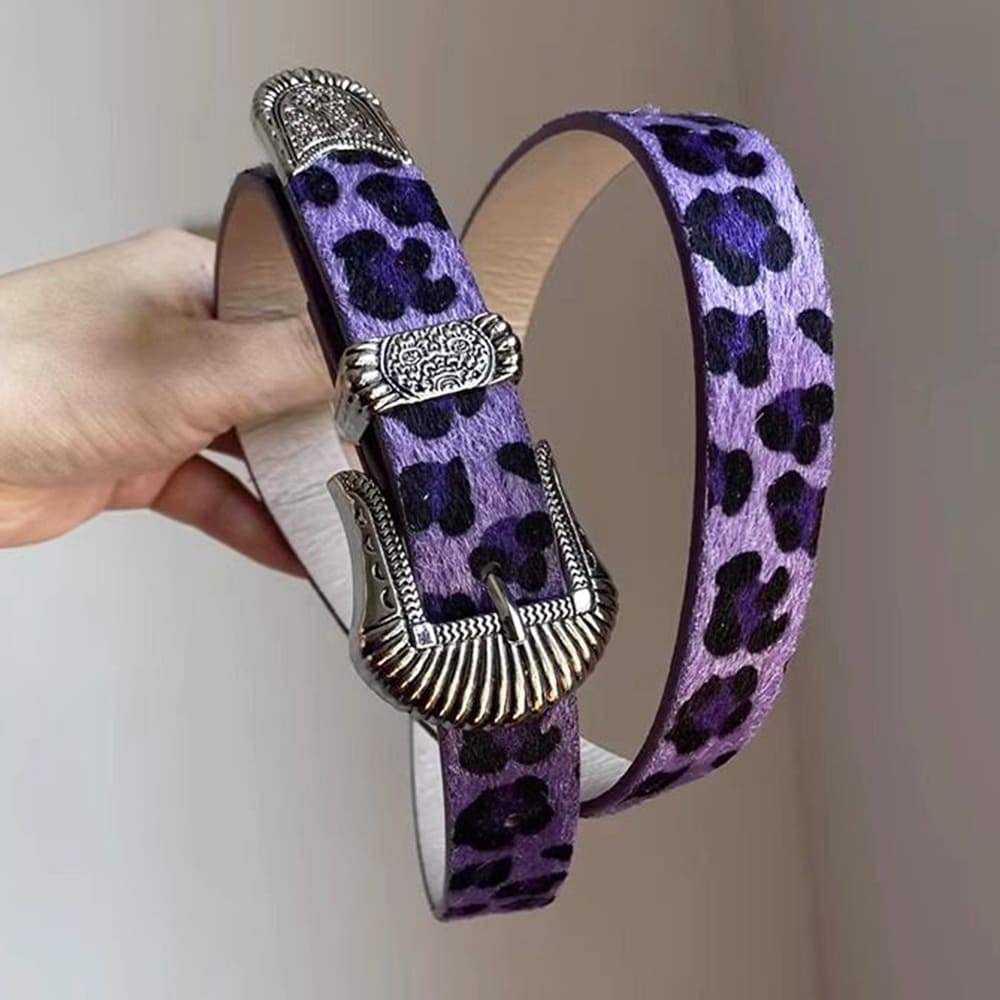 y2k leopard cowboy belt boogzel clothing