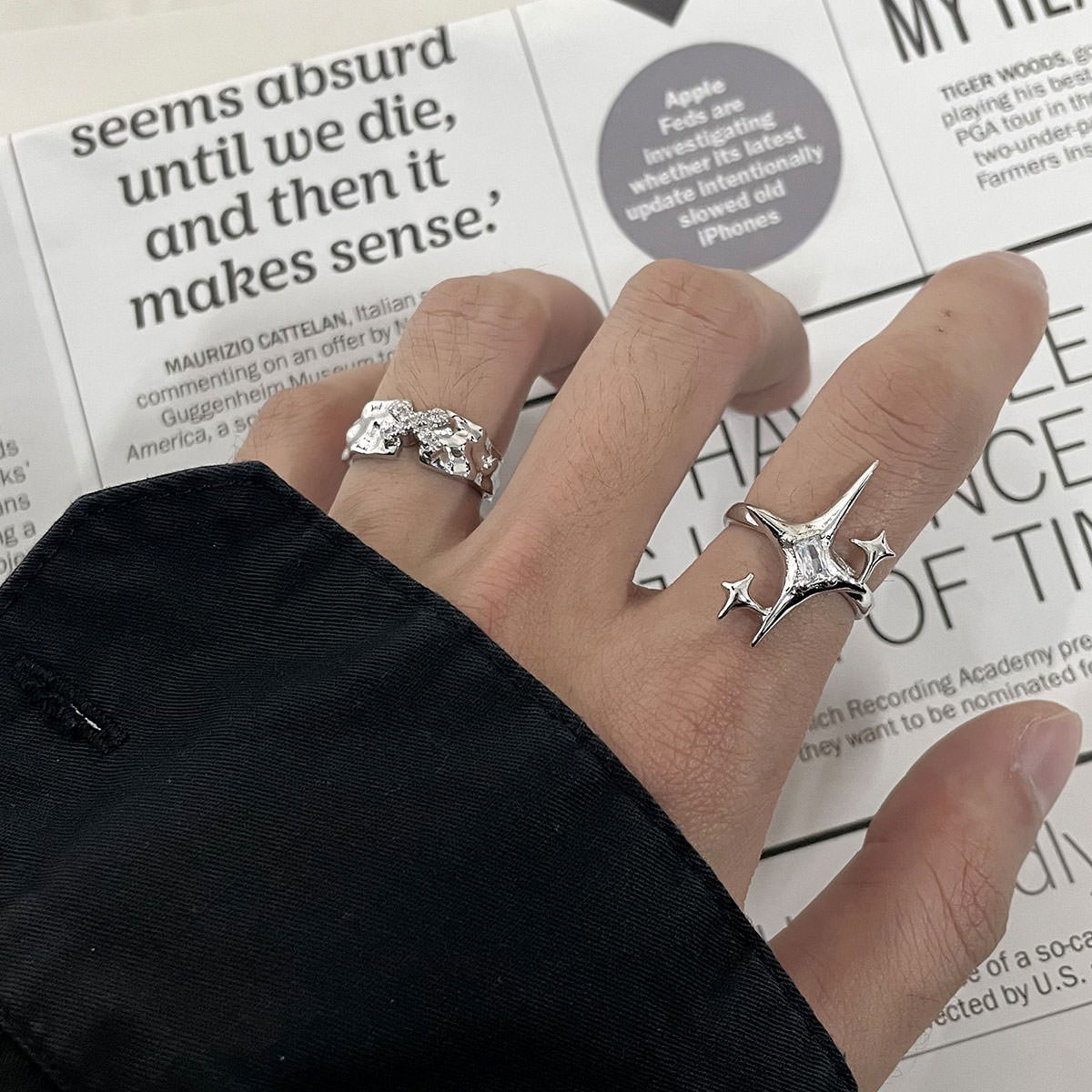 Y2K Shining Star Ring bogzel clothing