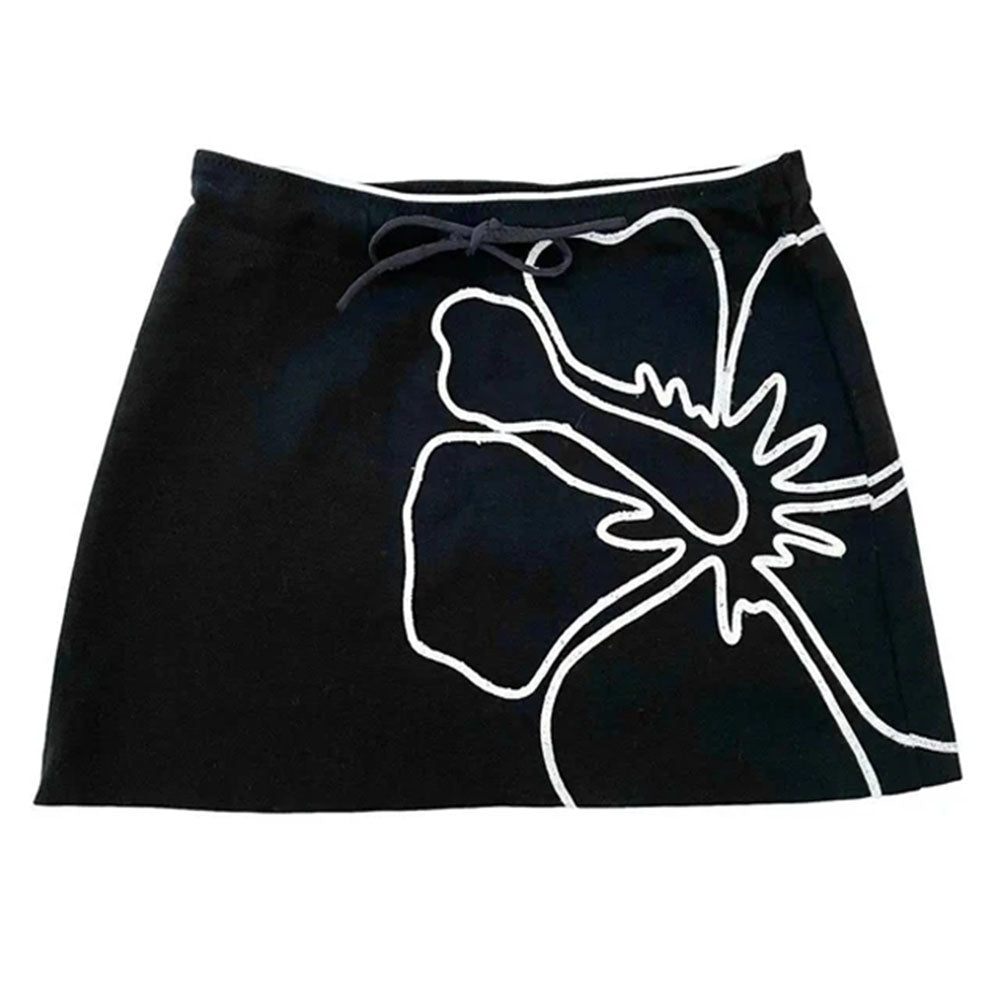 y2k aesthetic hibiscus mini skirt boogzel clothing