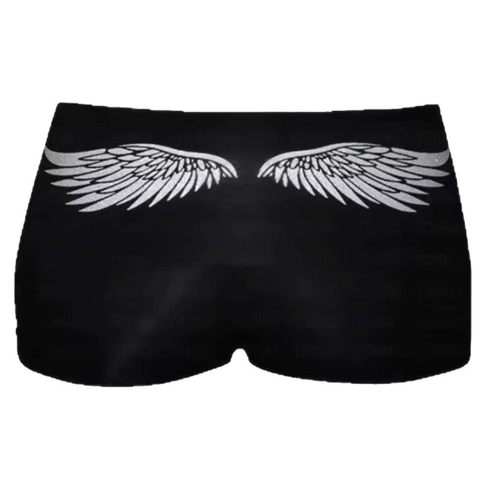 y2k angel wings shorts boogzel clothing