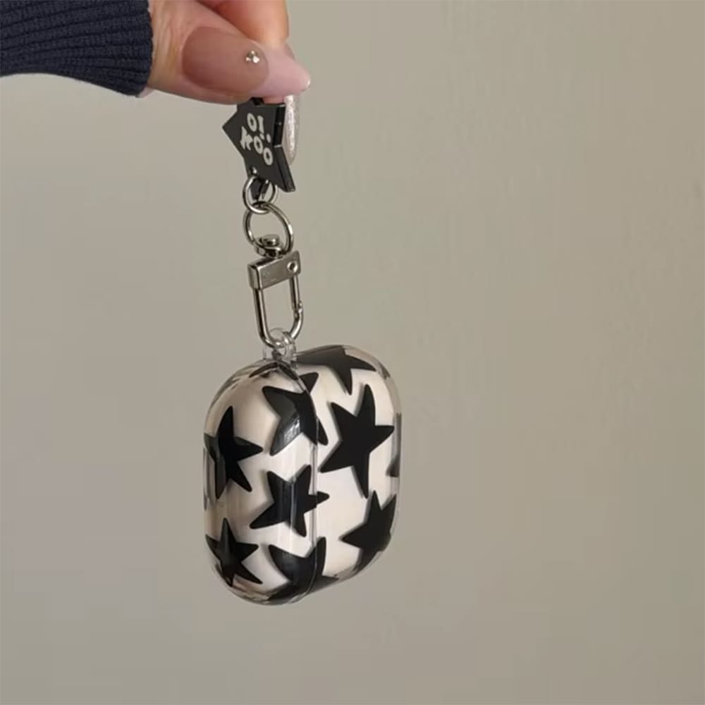 y2k black stars airpods case boogzel clothing