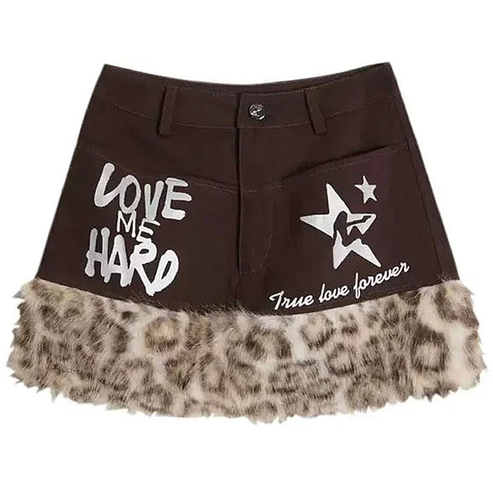 y2k fuzzy denim skirt boogzel clothing
