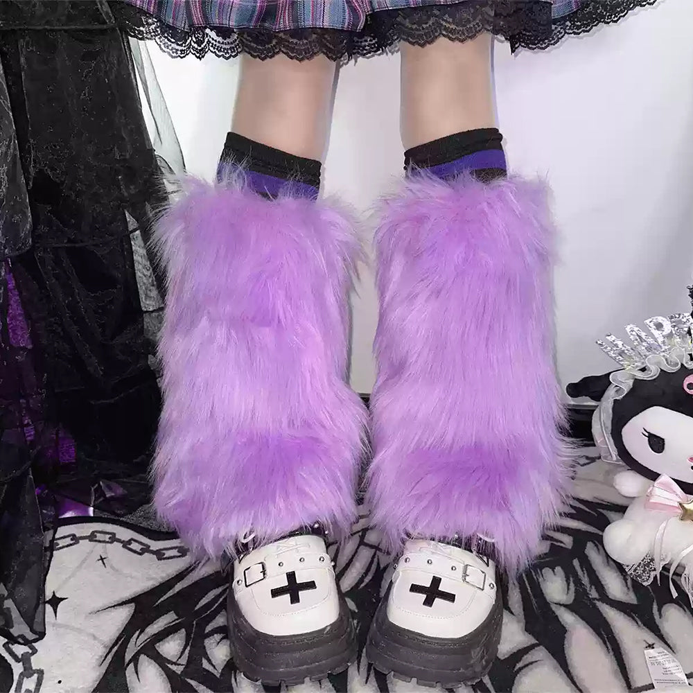 y2k fuzzy leg warmers boogzel clothing