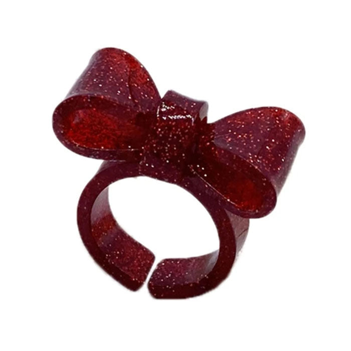 y2k glitter bow ring boogzel clothing