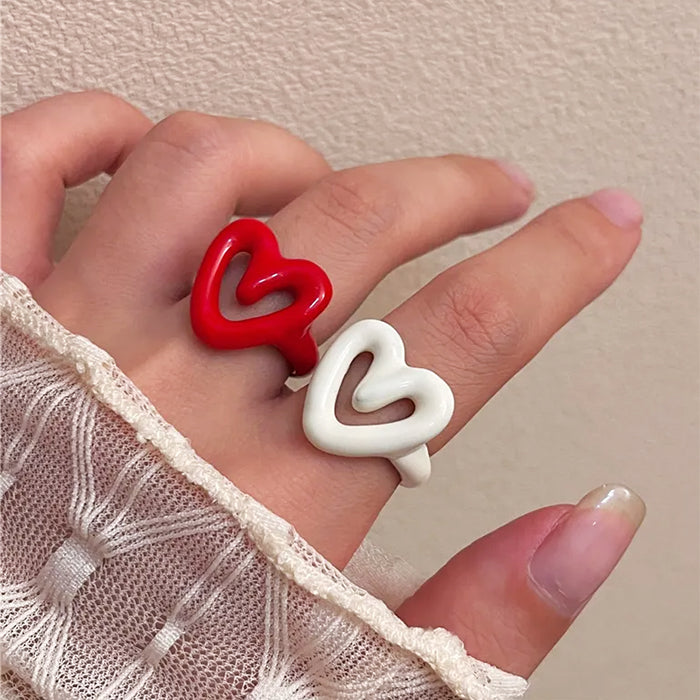 y2k heart chunky ring boogzel clothing