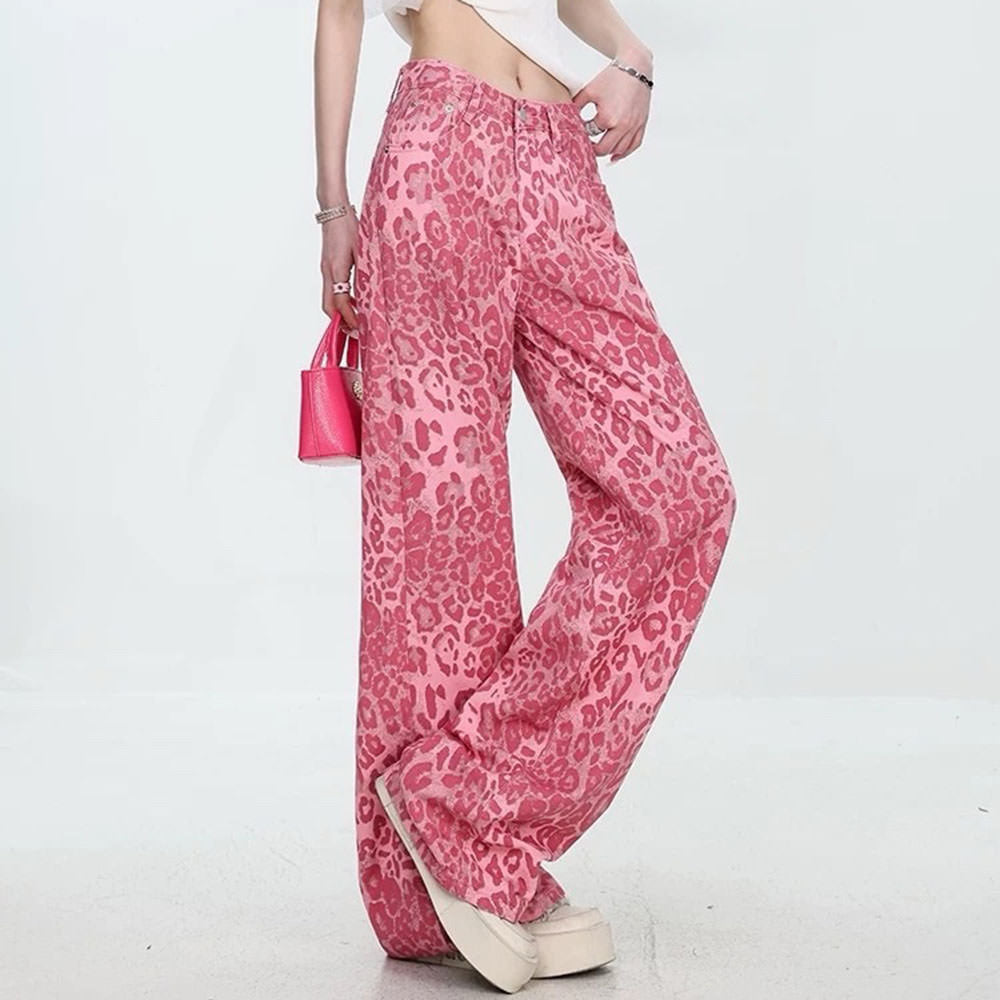 pink leopard print jeans boogzel clothing