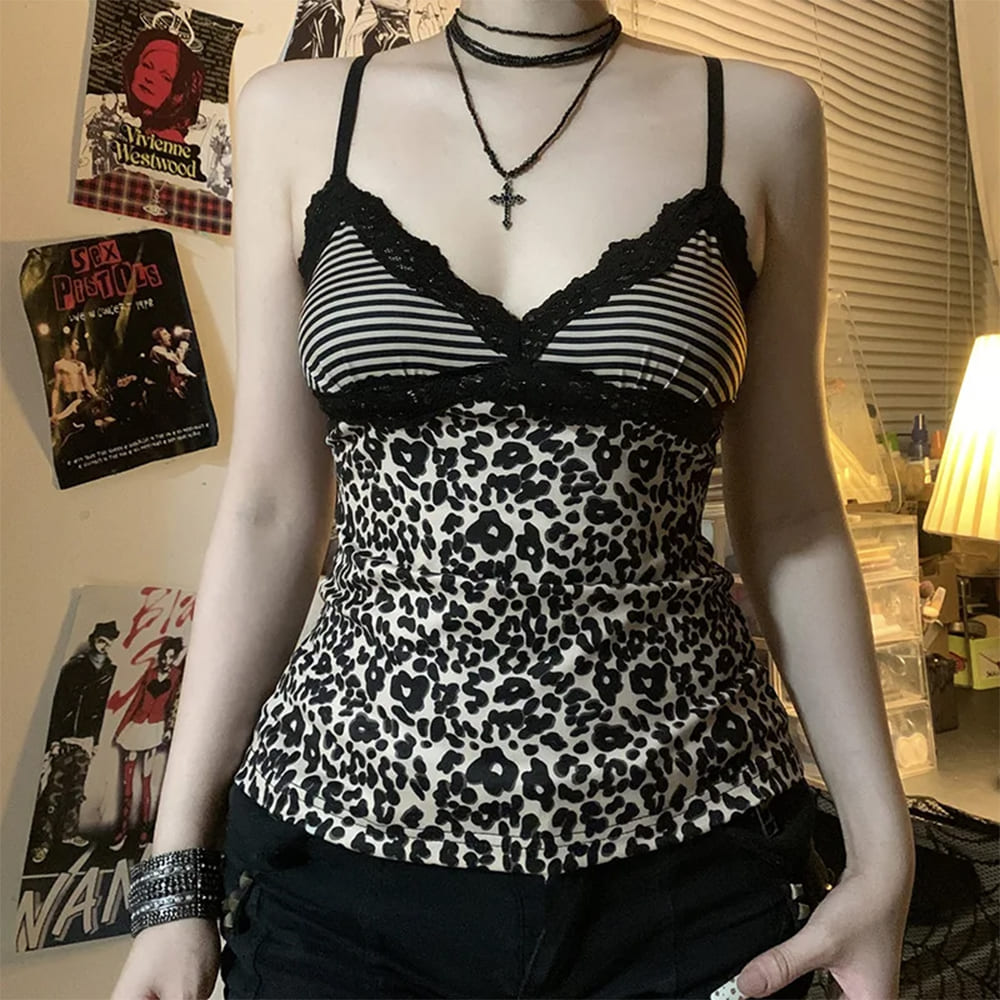 y2k leopard print tank top boogzel clothing