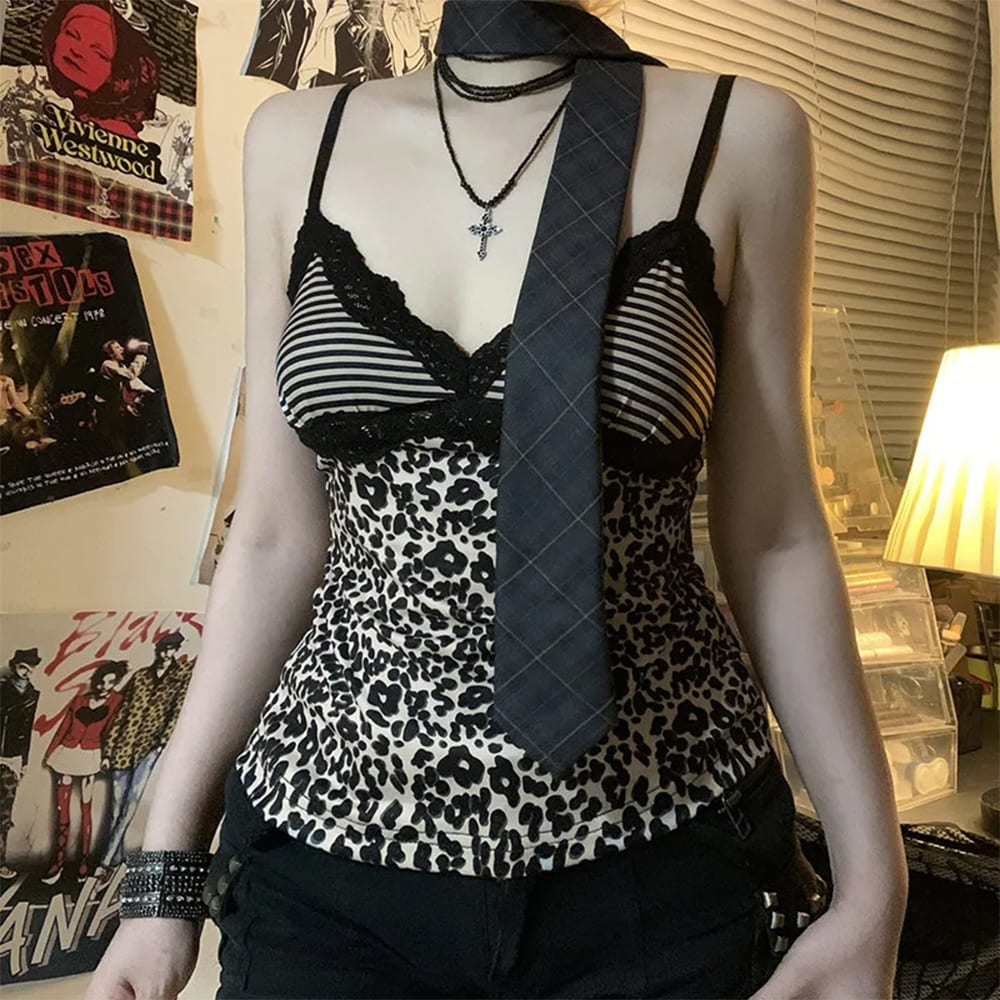 y2k leopard print tank top boogzel clothing