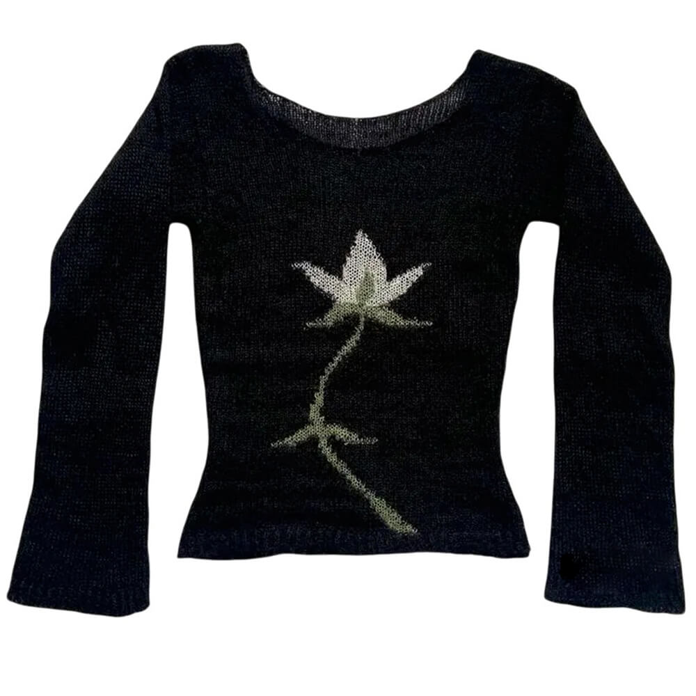 y2k lily crochet long sleeve top boogzel clothing