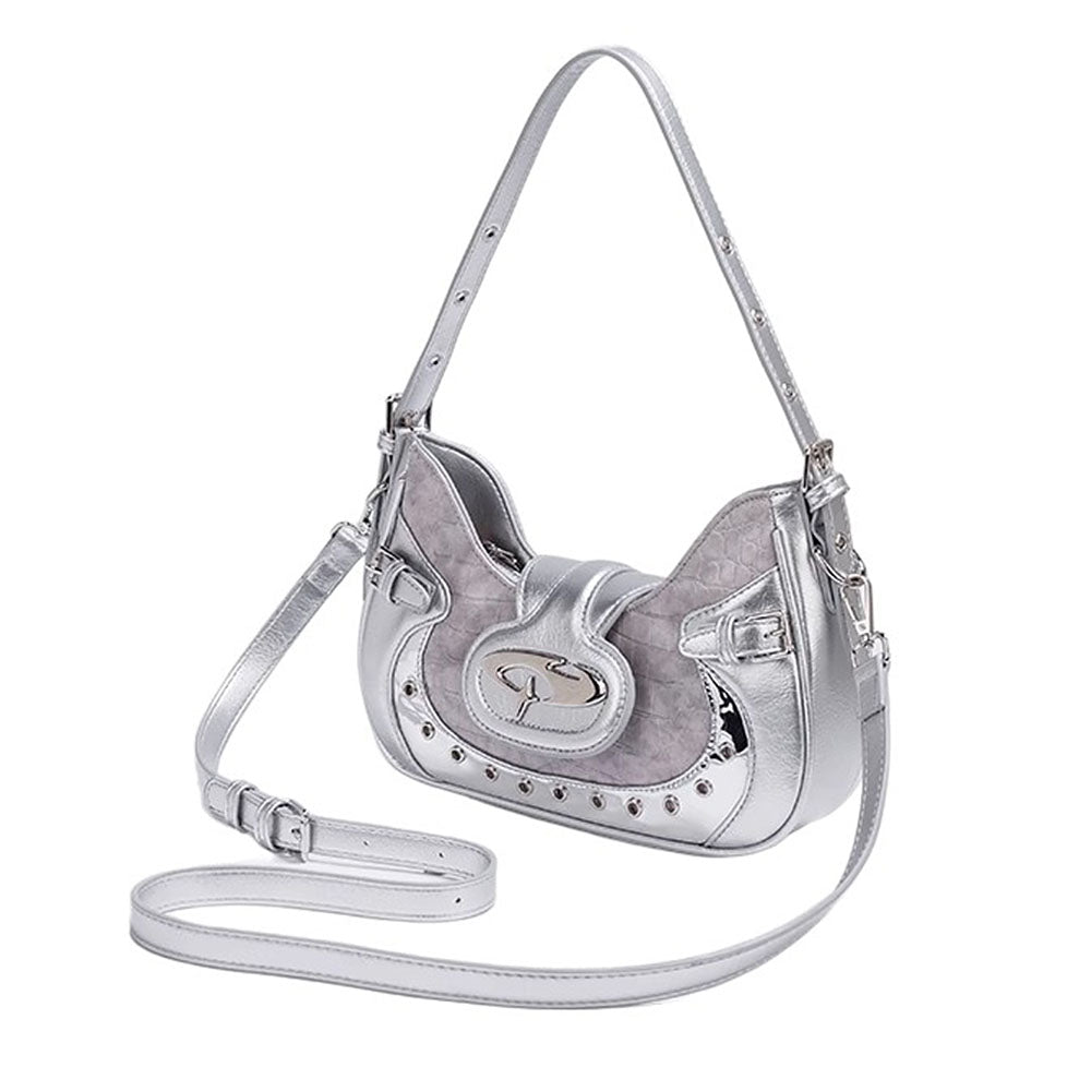 silver mini shoulder bag boogzel clothing