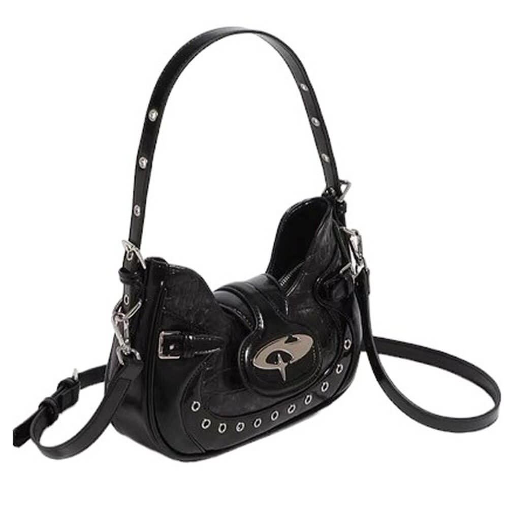 y2k black baguette bag boogzel clothing