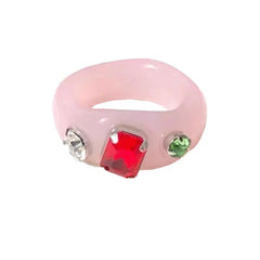 rhinestone acrylic ring boogzel clothing