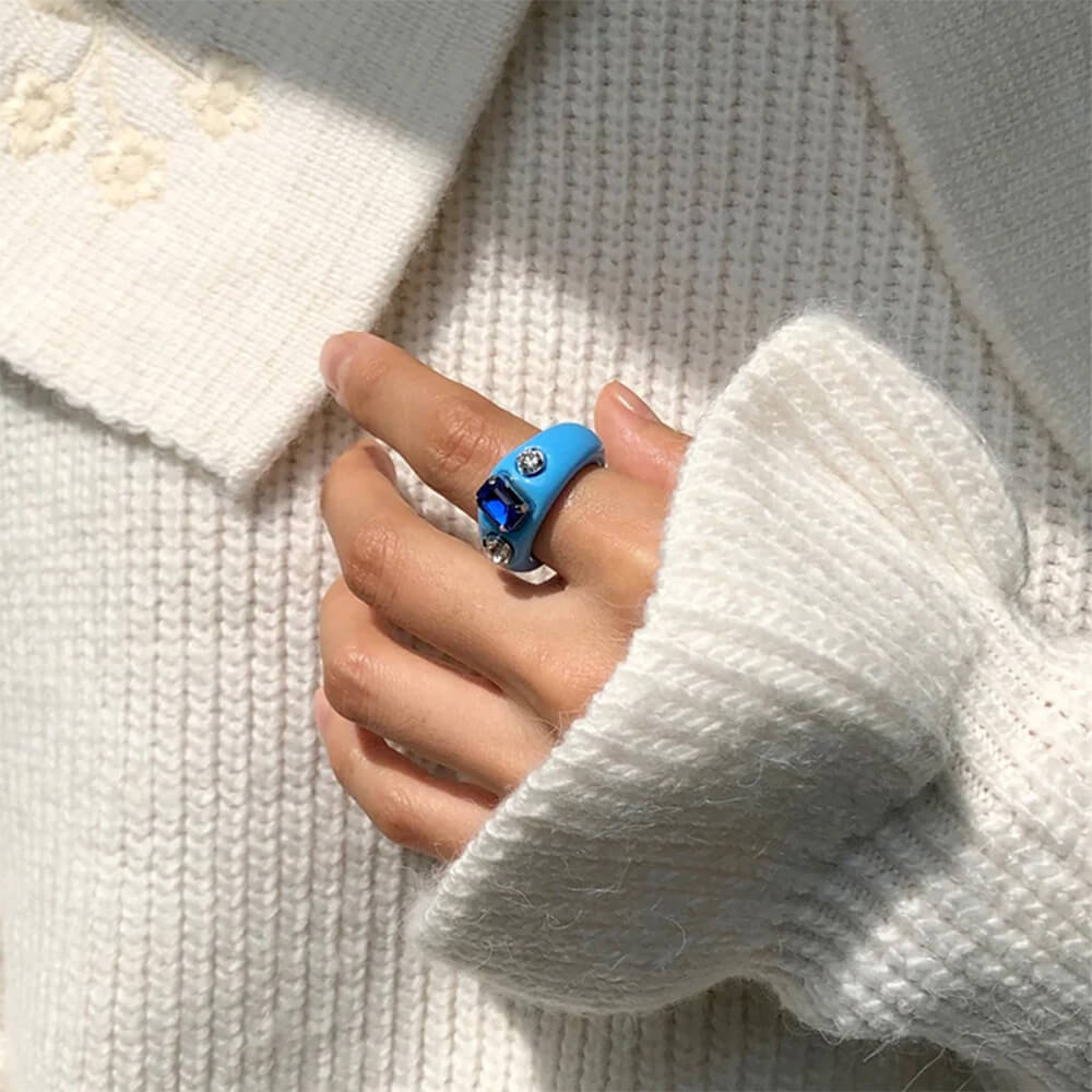 rhinestone acrylic ring boogzel clothing