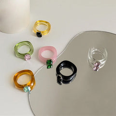 y2k rhinestone chunky ring boogzel clothing