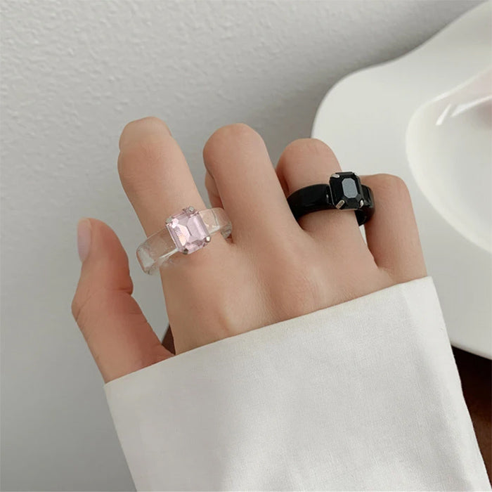 y2k rhinestone chunky ring boogzel clothing