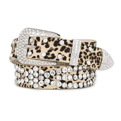 y2k rhinestone leopard belt boogzel clothing