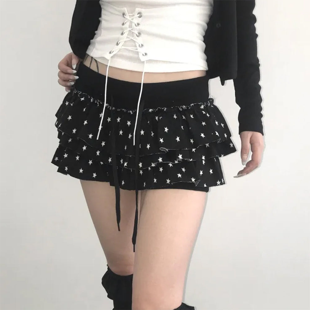 y2k ruffled mini skirt boogzel clothing