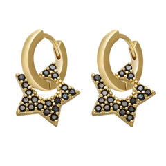 y2k star drop hoops earrings boogzel clothing
