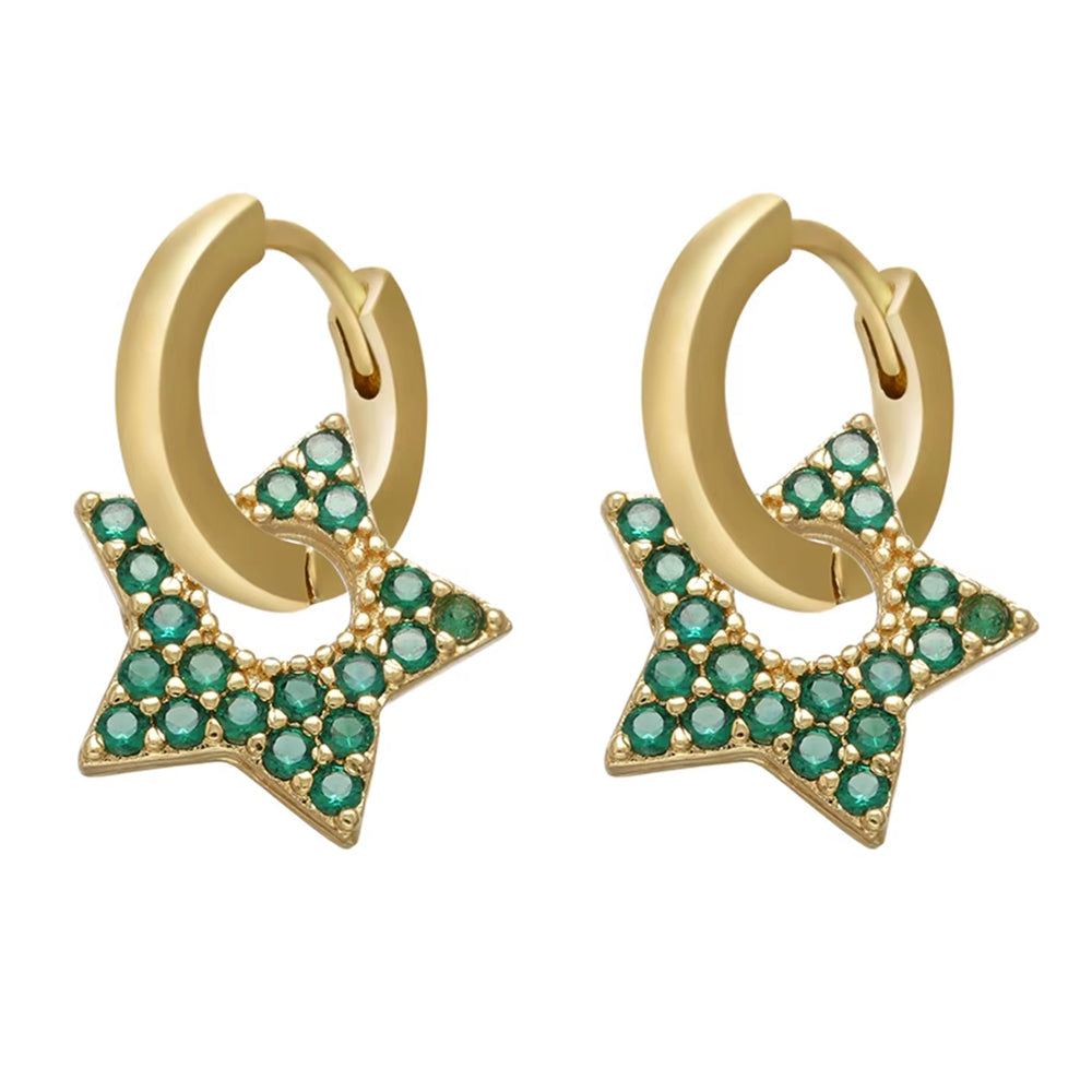 y2k star drop hoops earrings boogzel clothing