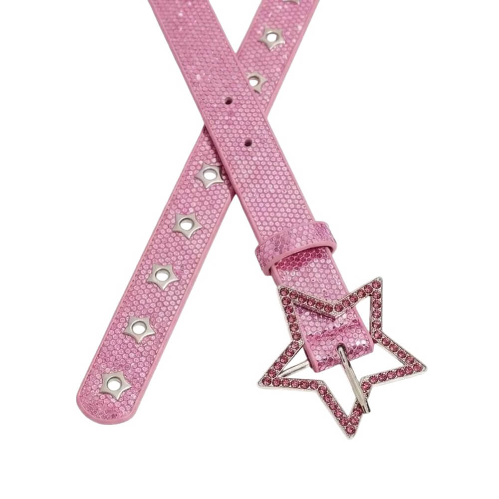 y2k star girl rhinestone belt boogzel clothing