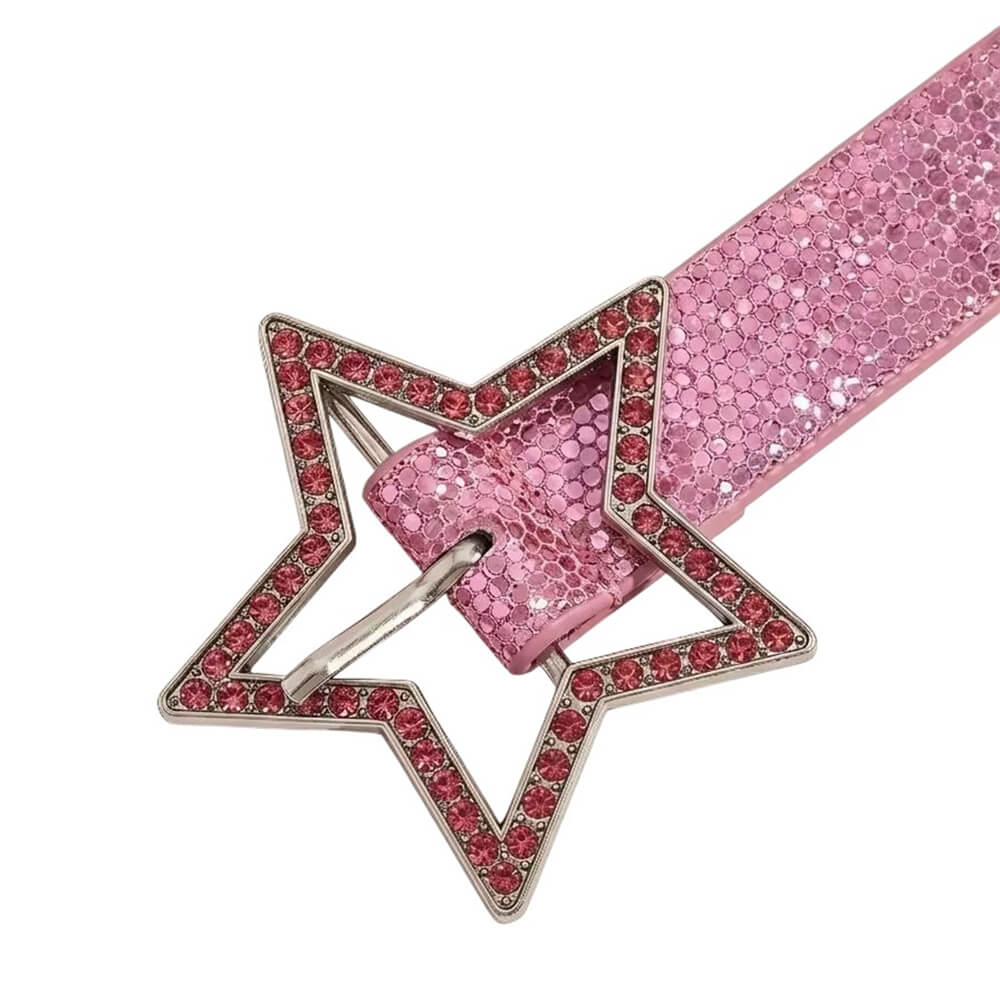 y2k star girl rhinestone belt boogzel clothing