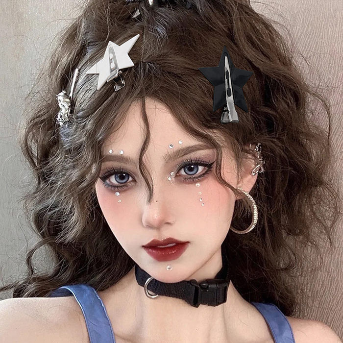 y2k star hair clips set boogzel clothing
