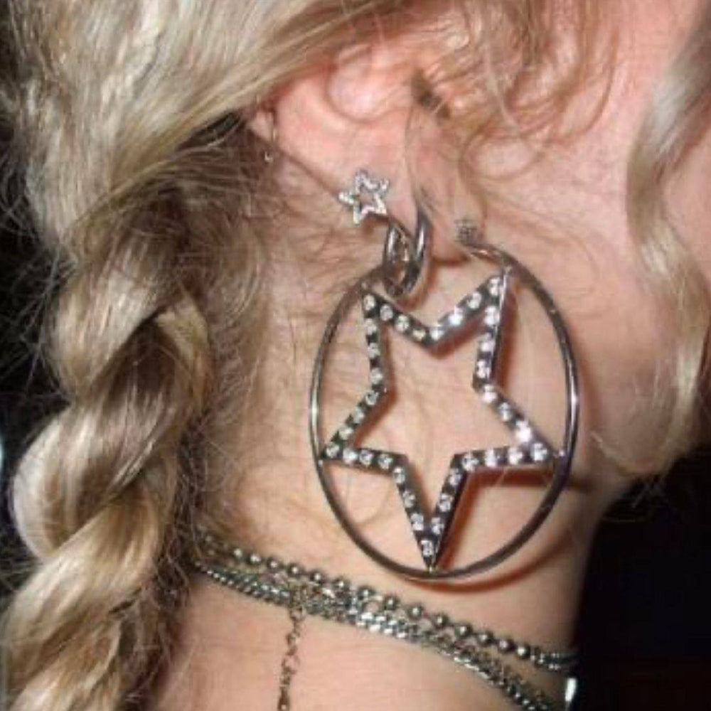 y2k star hoop earrings boogzel clothing