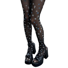 y2k star pattern tights boogzel clothing