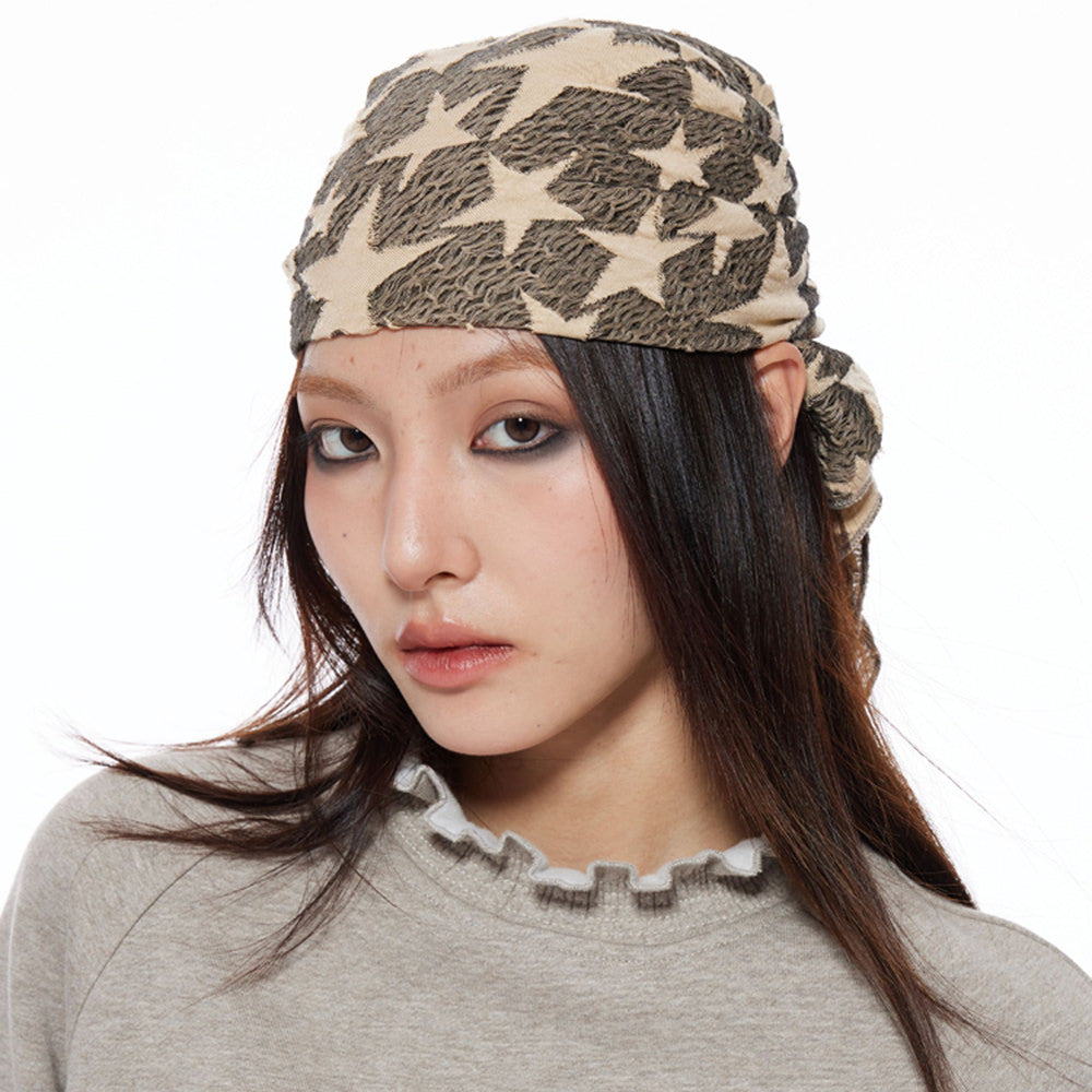 y2k star print bandana headscarf boogzel clothing