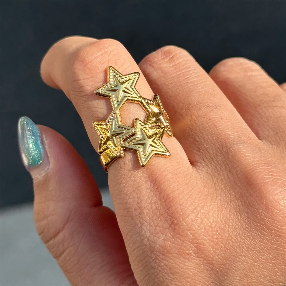 y2k stars ring boogzel clothing