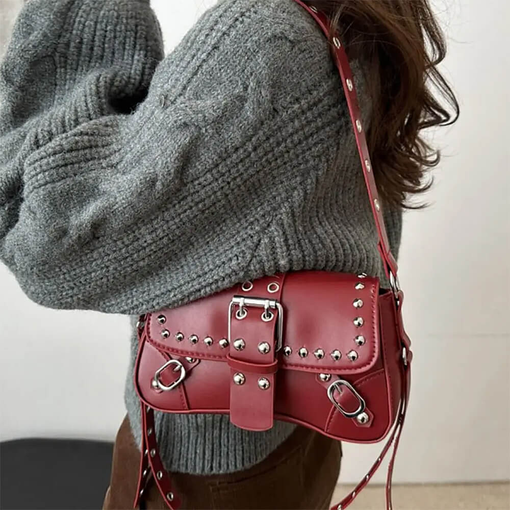 y2k studded baguette bag boogzel clothing